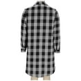 thumbnail image 6 of TKLPEHG Color Block Plaid Shacket Jacket Womens Fall Fashion Long Sleeve Casual Lapel Button Shirt Loose Comfy Blouse Thin Coats (Gray,M), 6 of 9