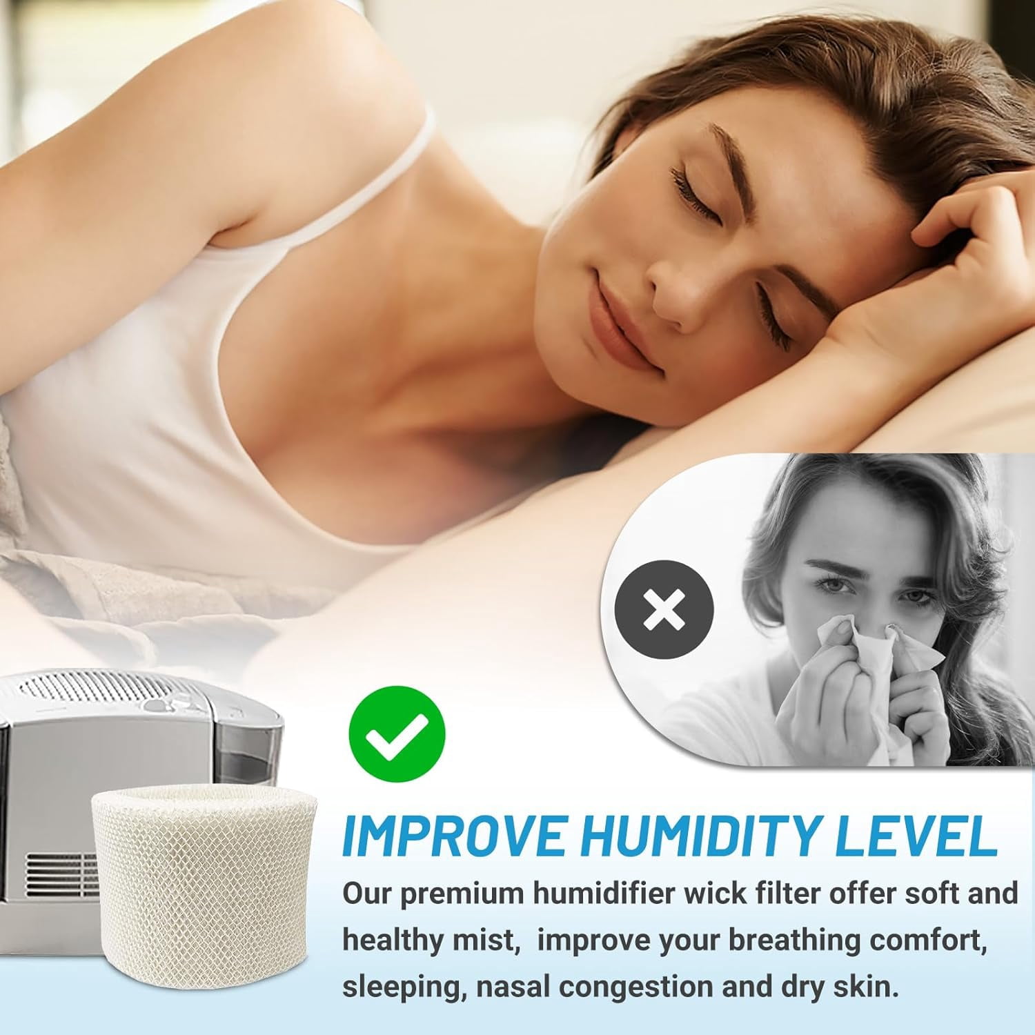 3 Pack HC14 Filter E Replacement, Compatible with Honeywell HC-14 Series Humidifier Filters