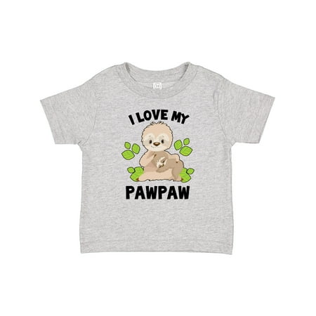 

Inktastic Cute Sloth I Love My Pawpaw with Green Leaves Boys or Girls Baby T-Shirt