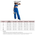 thumbnail image 5 of Conjunto de top de tubo fruncido y pantalones de cintura alta: tirantes finos, cintura elástica, azul liso, talla XL Summer Chic, 5 of 5