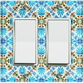 thumbnail image 1 of Metal Light Switch Plate Cover Fancy Teal Tile Pattern TIL012, 1 of 13