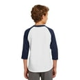 thumbnail image 2 of Sport-Tek Raglan Jersey (YT200) White/Navy, XS, 2 of 6
