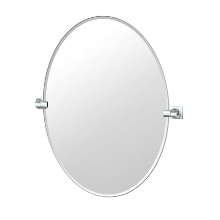 Gatco Waterline 32" Frameless Oval Mirror, Chrome