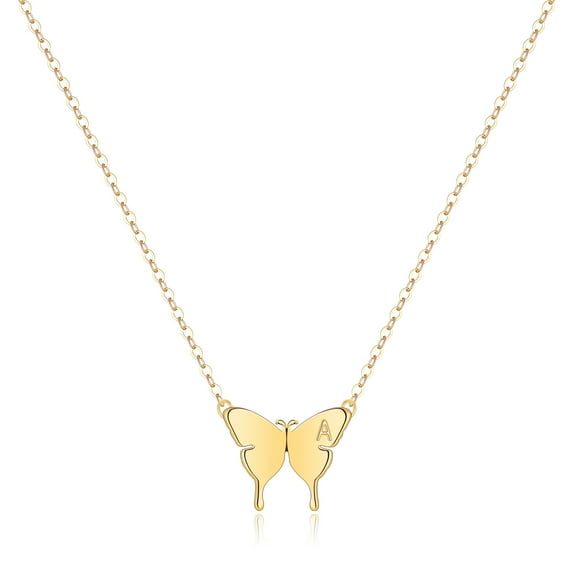 TINGN Dainty Initial Butterfly Necklace 14K Gold Plated Butterfly Necklaces Initial Letter Necklace Minimalist Butterfly Charm Necklace Jewelry Gifts for Women
