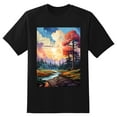 thumbnail image 2 of Plus Size Shirt for Women Black Tops for Women Short Sleeves Shirt for Women Pine Trees T Shirt Oversized Shirt for Women S, 2 of 5