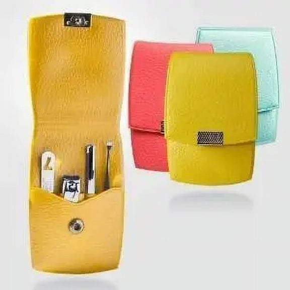 World No. 1, Three Seven 777 Travel Manicure Pedicure Grooming Kit Set (Total 4 PC, Model: TS-77VC),Mini Set(Green/Pink/Yellow),Personal Nail care, Stainless steel- Made in Korea, Since 1975 (Pink)