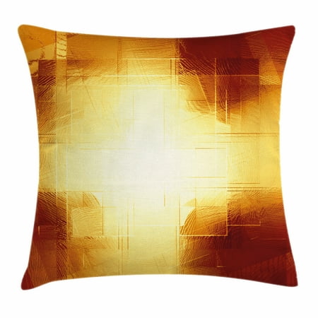 Copper Decor Throw Pillow Cushion Cover Abstract Squares Lines