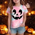 thumbnail image 2 of PEASKJP Girls T Shirts Short Sleeve Girl's Short Sleeve Crewneck T Shirt Halloween Clothes (Light Pink,6-7 Years), 2 of 5