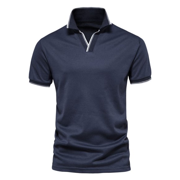 Ketyyh-chn99 Long Sleeve Polo Shirts for Men Classic Fit Mens Shirts 2024 Plus Size Men Shirt Blouse Top Fashion Dark Blue,XL
