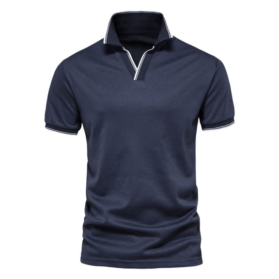 YAYUBA Men's Polo Shirts Classic Button Crew Neck Big and Tall Vintage Retro Collared Tee Quick Dry Lightweight Regular Fit Golf Vacation Shirt