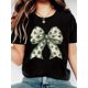 thumbnail image 1 of Women's St. Patrick's Day T-Shirt - Vintage Bow & Shamrock Graphic, Casual Crew Neck, Stretch, 1 of 7
