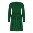 thumbnail image 4 of Lovzfmll Robe Maxi Trapèze pour Femme, Mode, à Volants, Unie, Élégante, à Manches Longues, Col Rond, Verte, TG, 4 of 6