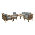 thumbnail image 2 of Modway Marina 10 Piece Outdoor Patio Teak Set in Natural Gray, 2 of 11