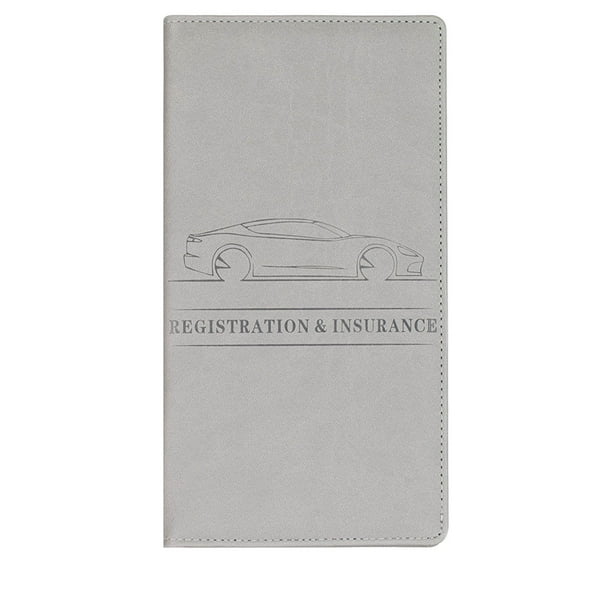 Tarjetero para tarjeta de matrícula y seguro de coche | Organizador de piel sintética con cierre magnético | Almacenamiento universal de documentos de vehículo para guantera | Protección de archivos