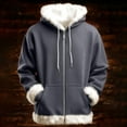 thumbnail image 2 of Womens Hoodies Oversized Long Sleeve Solid Color Zip Up Hooded Sweatshirts Fall Fashion Jackets Trendy Winter Outfits, 2 of 3