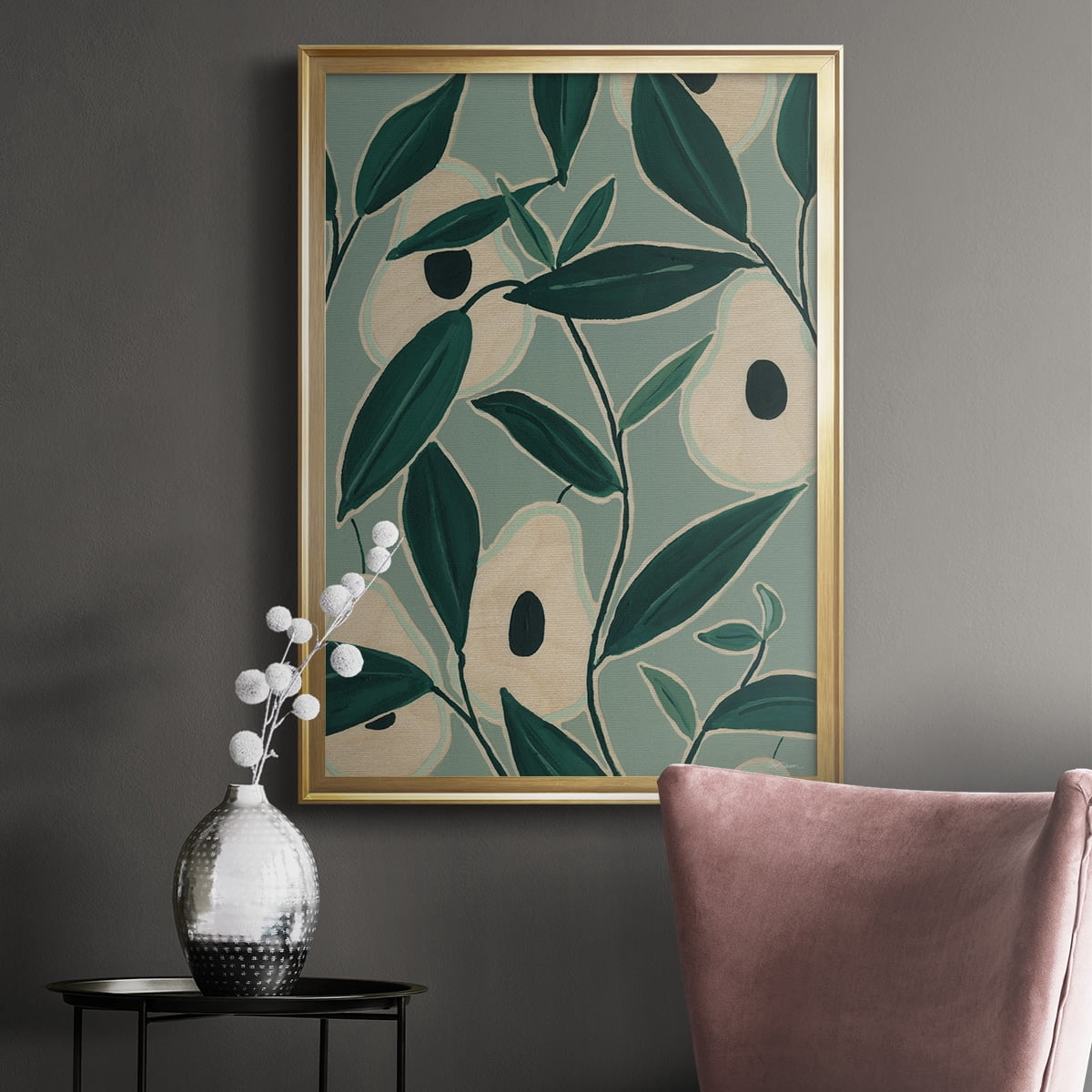 Monochrome Avocados Premium Framed Print - Ready to Hang
