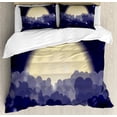 thumbnail image 1 of Moon Rays Duvet Cover Set King Size, Cloudy Sky View at Night with Cute Shining Stars, Decorative 3 Piece Bedding Set with 2 Pillow Shams, Indigo Cream Dark Indigo and Ceil Blue, by Ambesonne, 1 of 3