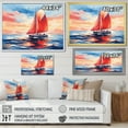 thumbnail image 4 of Designart "Sunset Serenity Sailing Boat I" Transportation Framed Wall Art Decor - Modern Red Boat Sailing Bedroom Framed Canvas Wall Art, 4 of 6