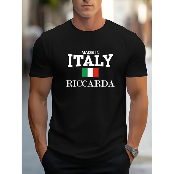 Men's Casual Fashion Trendy Round Neck Letter Pattern Printed Short Sleeve T-shirt