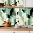 thumbnail image 5 of Peel and Stick Wallpaper Contact Paper Cat Floral Animal Sage Green Cream Abstract Shapes Symmetrical Layout Self Adhesive and Removable 24in x 118in, 5 of 8