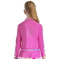 thumbnail image 3 of Kaerm Kids Girls Zipper Figure Ice Skating Top Athletic Sport Training Jacket Long Sleeve Sparkly Hot Pink 6, 3 of 6