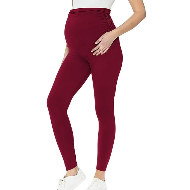 Kcodviy Women Maternity Casual Solid Womens Work Clothes Business Casual Color Elastic Control Hight Fall Maternity Tops Waist Long Pants Leggings Maternity Suits for Work Soft Pants