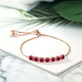 thumbnail image 3 of Gem Stone King 2.80 Ct Round Red Created Ruby 18K Rose Gold Plated Silver Bracelet for Women, 3 of 3