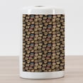 thumbnail image 3 of Geek Ceramic Toothbrush Holder, Various Faces of Cartoon Men and Women Characters Stereotypical Hipster Fashion Theme, Decorative Versatile Countertop for Bathroom, 4.5" X 2.7", Multicolor, 3 of 4