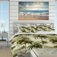 thumbnail image 3 of Designart "Palms Of Yesteryears" Green Tropical Bedding Covert Set - Tropical Bed Set With 1 Sham, 3 of 5