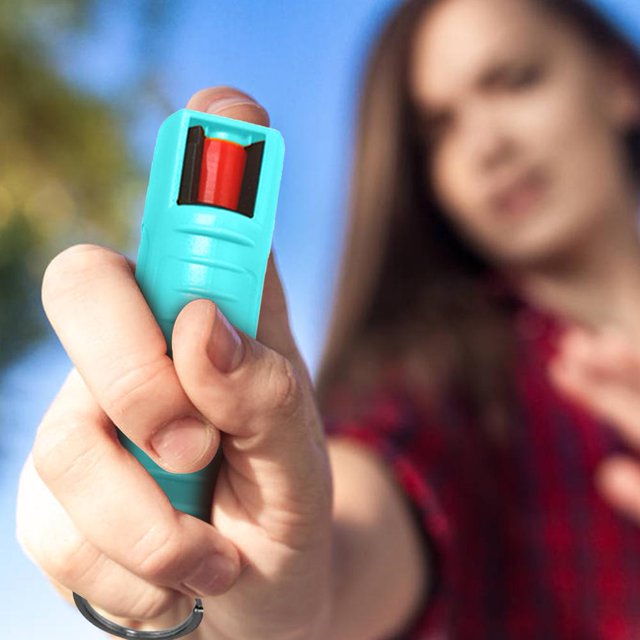 Mini botella vacía de spray de pimienta de protección de autodefensa de plástico de 20 ml (verde)