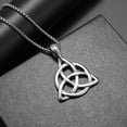thumbnail image 3 of Trinity Celtic Knot Necklace Pendant 14K White Gold Vintage Nordic Lucky Necklace Men's Irish Amulet Jewelry, 3 of 6