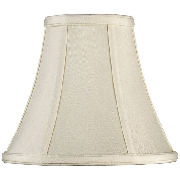 Imperial Shade Creme Small Bell Lamp Shade 4.5" Top x 9" Bottom x 8" Slant x 7.5" High (Spider) Replacement with Harp and Finial