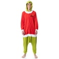 thumbnail image 7 of Mens' The Grinch Santa Hooded Costume Union Suit One-Piece Pajama, 7 of 7
