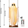 thumbnail image 3 of Halloween Decorations Outdoor Swinging Ghost, Swinging Ghost Outdoor Decor, Hanging Ghosts Halloween Decor, Ghosts Decorations for Front Porch Yard Tree(Including Remote Control), 3 of 7