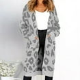 thumbnail image 3 of Oversized Women's Leopard Print Cardigan with Front Opening, 3 of 9