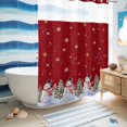 thumbnail image 5 of No Hook Shower Curtain with Built-in Rings - Red Christmas Snowman Washable Waterproof Fabric Bathroom Curtains for Hotel,Rentals, Stall 48 X 72 Inch , Xmas Tree Gold White Snowflake, 5 of 9