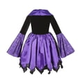 thumbnail image 5 of Ulitacool Halloween Dress For Girls Long Sleeve Sundress Cartoon Pattern O Neck Hallowmas Classic Daily Wear 4-6 Years Purple, 5 of 5