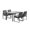 Gray, variant on Outdoor Patio Dining Set of 5 with 60" Aluminum Rectangular Dining Table and 4 Armrest Chairs,Gray