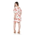 thumbnail image 3 of Vestido floral con manga bombacha Roman Fashion /Tallas Extras, 0900 (Flor rosa) rosa 42, 3 of 5