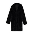 thumbnail image 4 of QSAWXQZ Women's Long Faux Fur Coat Long Sleeve Open Front Lapel Collar Shaggy Jacket Winter Warm Outerwear Black 2XL, 4 of 8