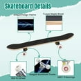 thumbnail image 4 of 31'' Complete Skateboard 7 Layer Canadian Maple Double Kick Deck Skateboards Blue graphic Skate Board for Beginner Adult Gifts, 4 of 5