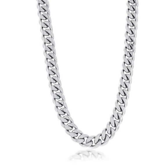 Beaux Bijoux Men's 10MM Cuban Link Chain Necklaces | Stainless Steel Chain Necklace | Men's Trendy Necklaces | Fine Chain Necklaces