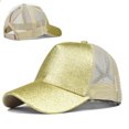 thumbnail image 3 of Femmes Été Bling Bling Anti UV Mesh Gliter Queue de Cheval Chapeau Réglable Sport Extérieur Casquette de Baseball, 3 of 7