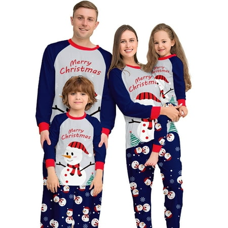 

GYRATEDREAM Christmas Family Pajamas Sets Christmas Family Matching Pajamas Sleepwear Xmas Holiday Snowman Print Family Pjs Jammies Nightwear Loungewear for Baby-Adult