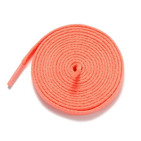 

1Pair 24 27 36 45 63 72 Inch Flat Shoelaces Replacement for Sneakers Boot Orange