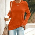 thumbnail image 2 of Pxiakgy t shirts for women womens t shirts Womens Casual Crewneck Sweatshirt Short Long Sleeve Shirt Soft Loose Tops Orange + S, 2 of 4