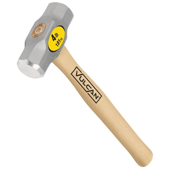 Vulcan Engineer Hammer, 4 lb, Forged Steel Head, 16 in L Handle, Hickory Wood