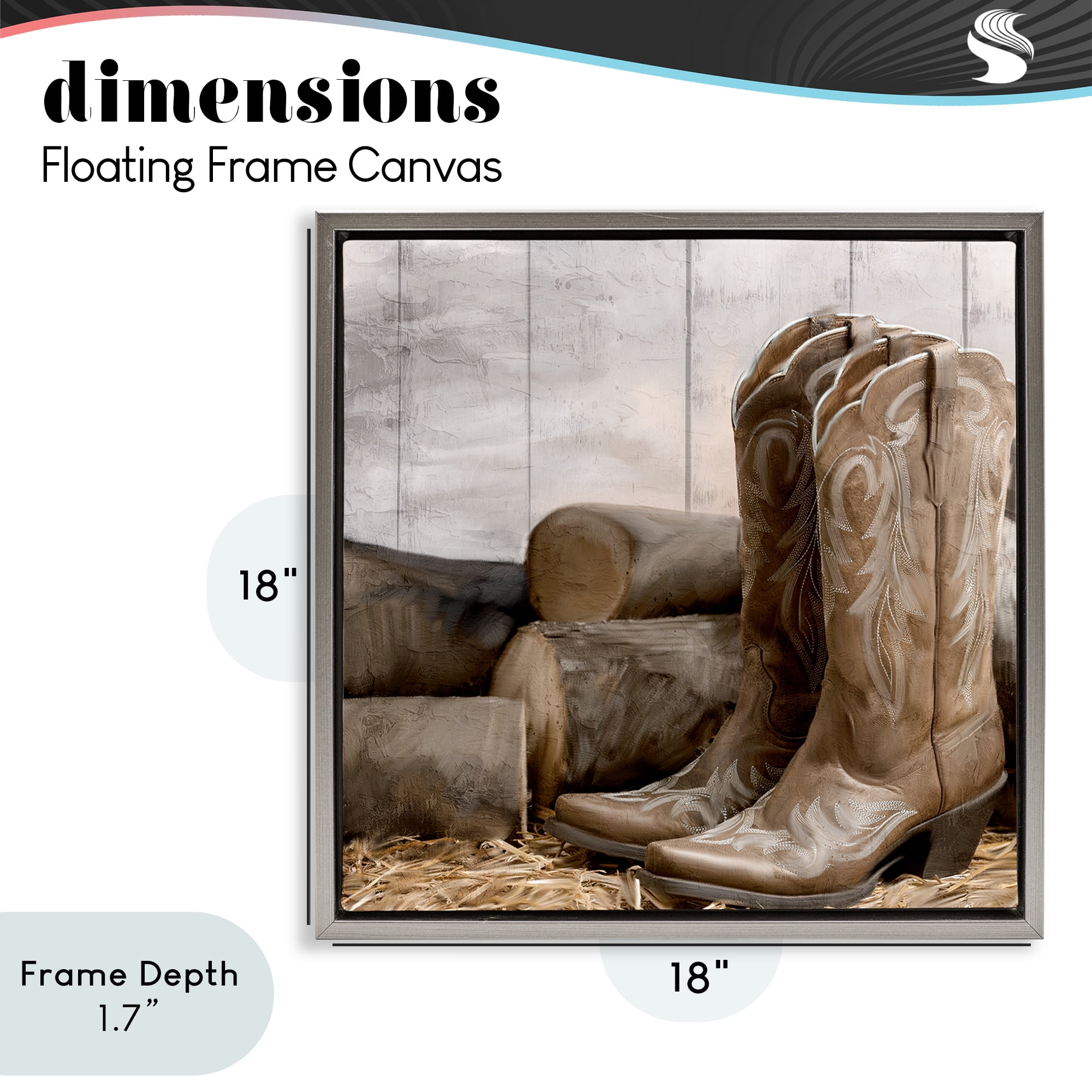 Stupell Industries Kick Off Your Boots Gray Framed Floater Canvas Wall Art, design by Kim Allen
