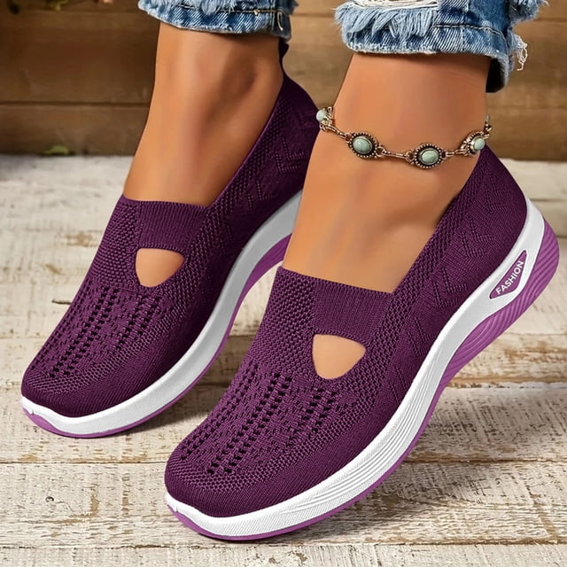 Mocassins Classiques Décontractés pour Femmes, Design à Enfiler, Chaussures Plates Polyvalentes pour le Style Décontracté et du Week-End. Violet Foncé 39