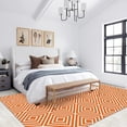 thumbnail image 2 of Square Pattern Texture Rug 5x7ft Area Rugs Vintage Orange White Rugs Non Slip Machine Washable Indoor Throw Carpet for Living Room Bedroom Study Office Entrance Foyer, 2 of 7
